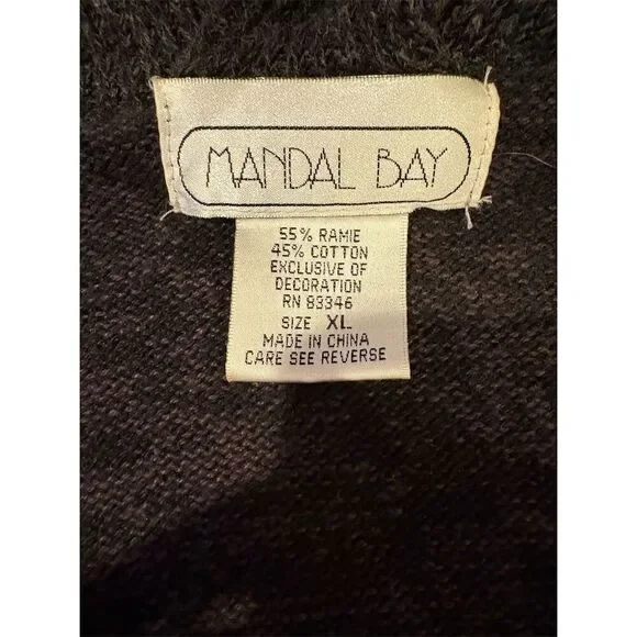 Mandal Bay Women's Standard XL Floral Embroidered Ruffle Cardigan Sweater - Picture 6 of 7